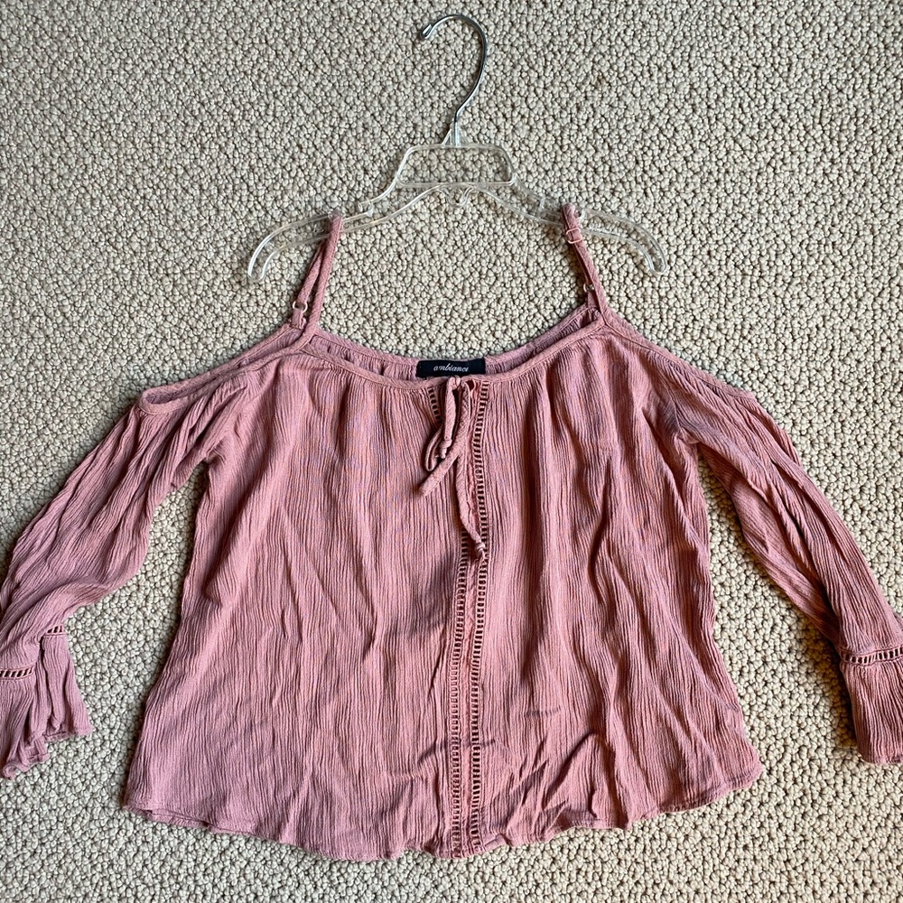 Cold Shoulder Pink Top